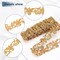 4.37 Yards Gold Embroidery Polyester Ribbons, 1.3 Inch Wide Adhesive Goldenrod Lace Trim Iron on Metallic Flower Lace for Sewing Costumes Gowns Home Decor Garment Accessories